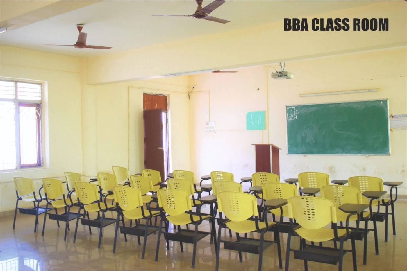BBA classroom with projector